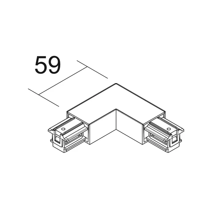 Ivela Conector en L SQUARE 48 V, blanco, conductor de protección a la izquierda
