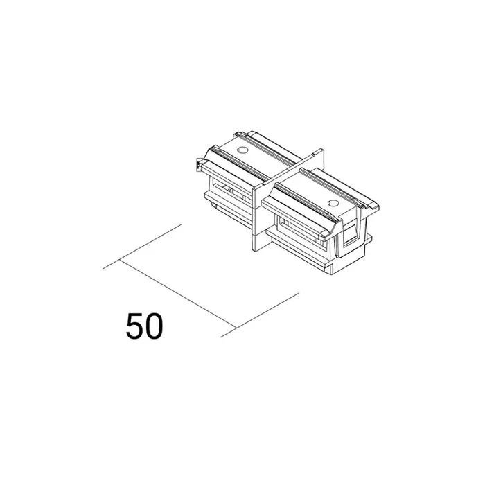 Ivela Conector longitudinal SQUARE 48 V, blanco, separador de corriente