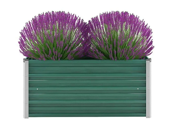 Jardinera de jardín de acero galvanizado verde 100x40x45 cm ES79696