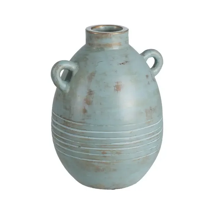 Jarrón Turquesa Terracota Decoración 29 X 31 X 40 Cm