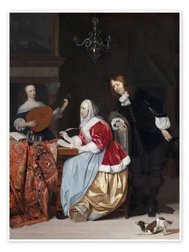 Joven mujer compone una pieza musical de Gabriël Metsu Master Collection