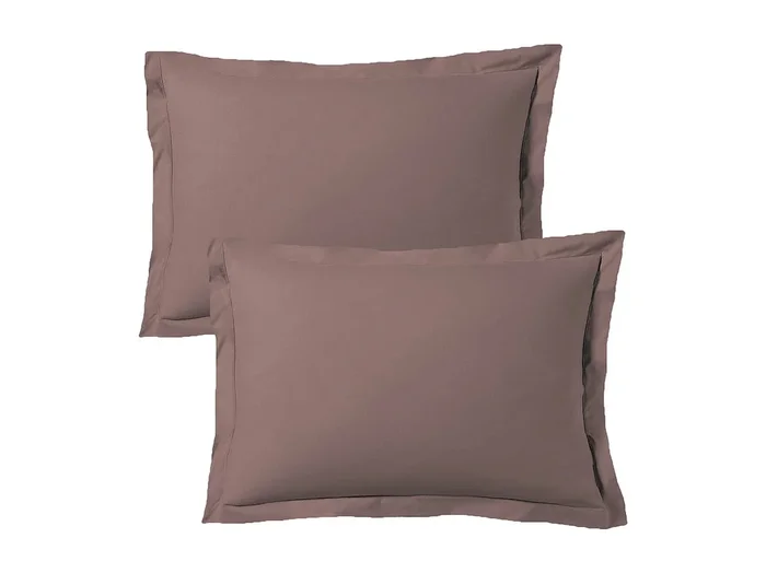 Juego de 2 fundas de almohada satén de algodón rosa