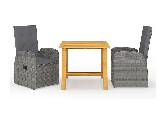 Juego de comedor de jardín muebles de exterior 3 piezas gris 02_0013611