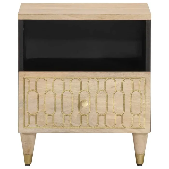 Juego De Mesitas De Noche Mesillas De Noche – madera maciza de mango 40x33x46 cm