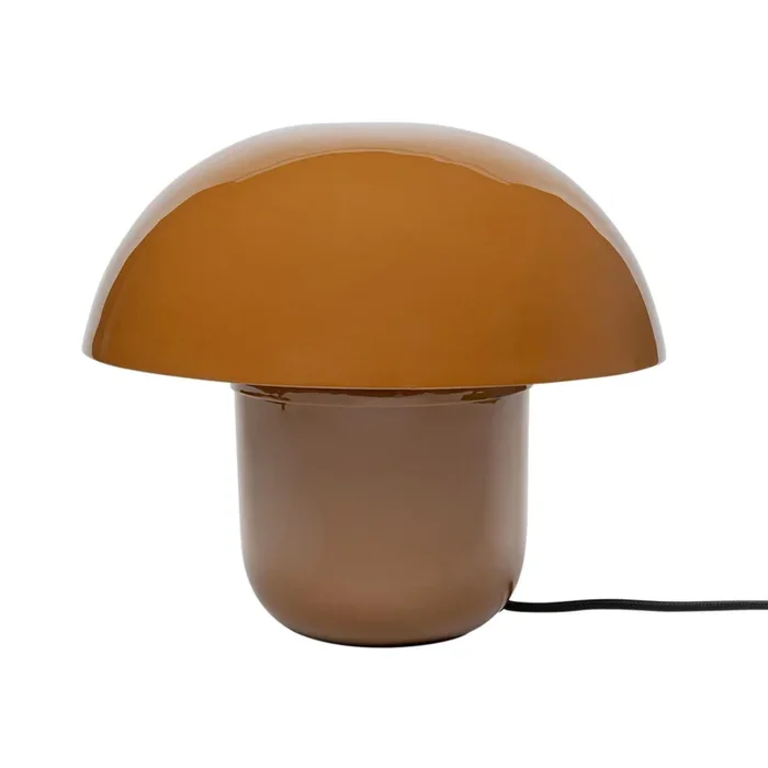 Kare Lámpara de mesa Champiñón, marrón, acero esmaltado Altura 27 cm