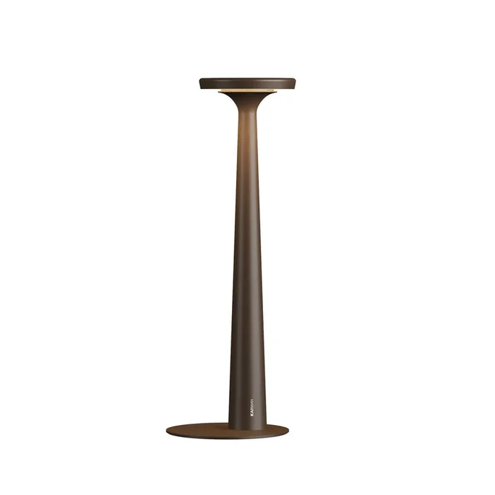 Karman lámpara de mesa LED recargable Papiria, marrón mate, CCT