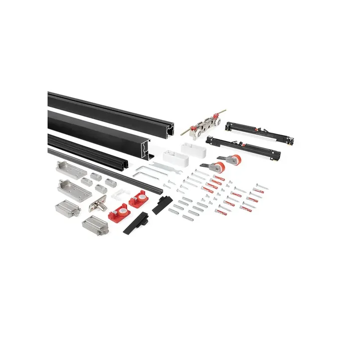 KIT MAGIC2 FRAME PARA PUERTAS DE PASO DE CRISTAL 80KG ACABADO NEGRO