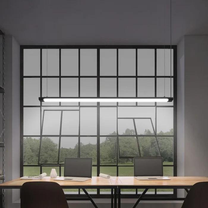 Lámpara colgante LED OSRAM Office line Slab negro 4000 K atenuable