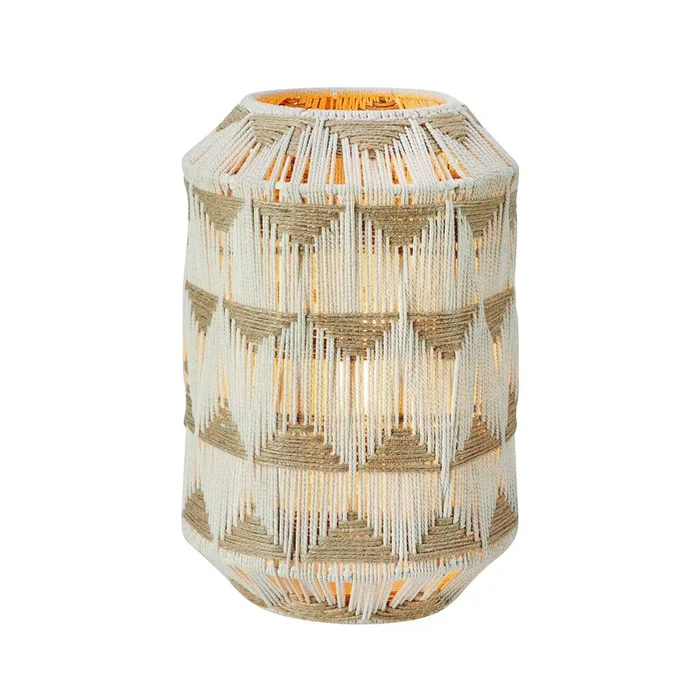 Lámpara de mesa Ano, altura 35 cm, textil, beige/marrón