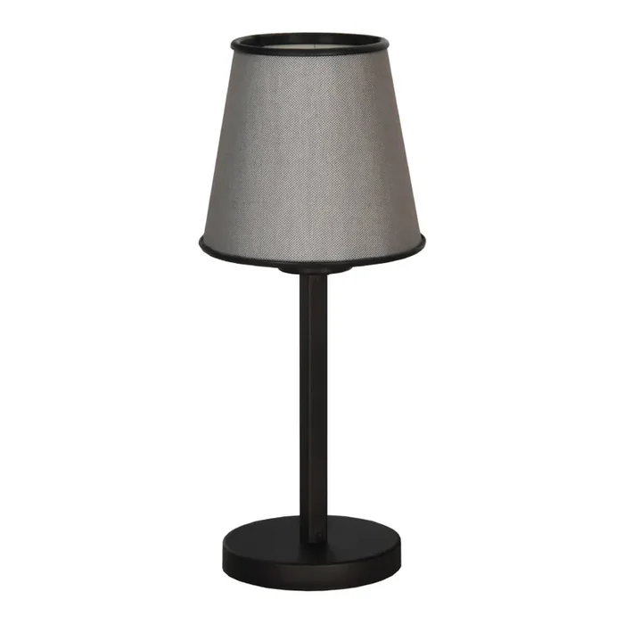 Lámpara de mesa Bonnybridge 1x E27 60 W metal-PVC-tela 36 x 15 x 15 cm – Negro y Gris [lux.pro]