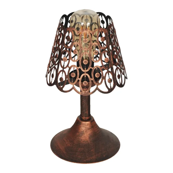 Lámpara de mesa Clevedon 1x E27 60 W metal 31 x 18 x 18 cm – Color cobre [lux.pro]