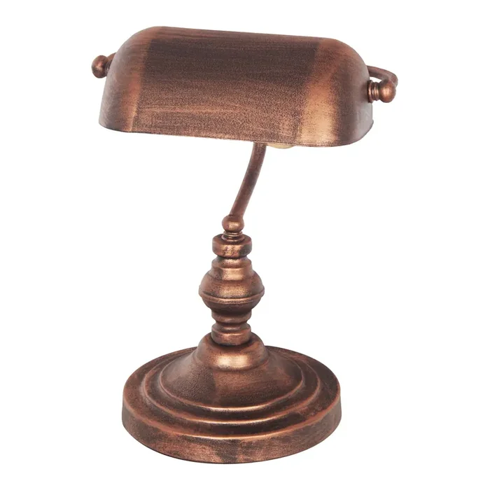 Lámpara de mesa Nantwich banquero 1x E27 60 W metal 37 x 26 x 26 cm – Color cobre [lux.pro]