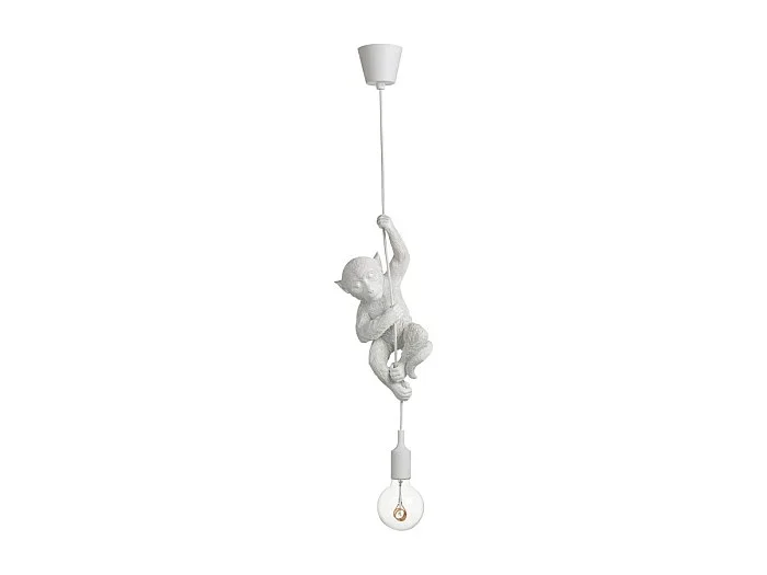 Lámpara de mono suspendida en resina blanca 16.5×12.5×96 cm