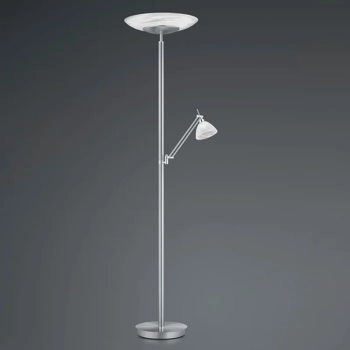 Lámpara de pie LED Findus, 2 luces, níquel