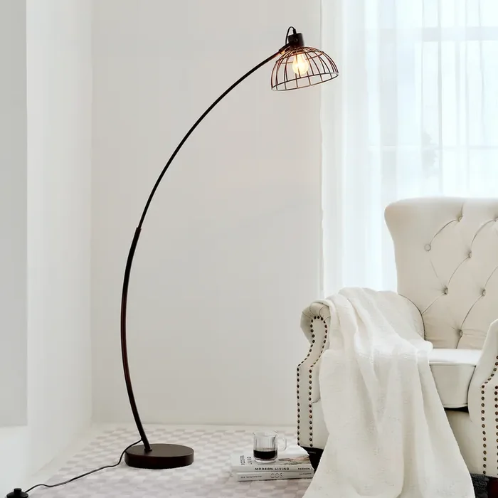 Lámpara de pie Portsmouth carcasa ajustable 1 x E27 altura 160 cm metal marrón rojizo [lux.pro]