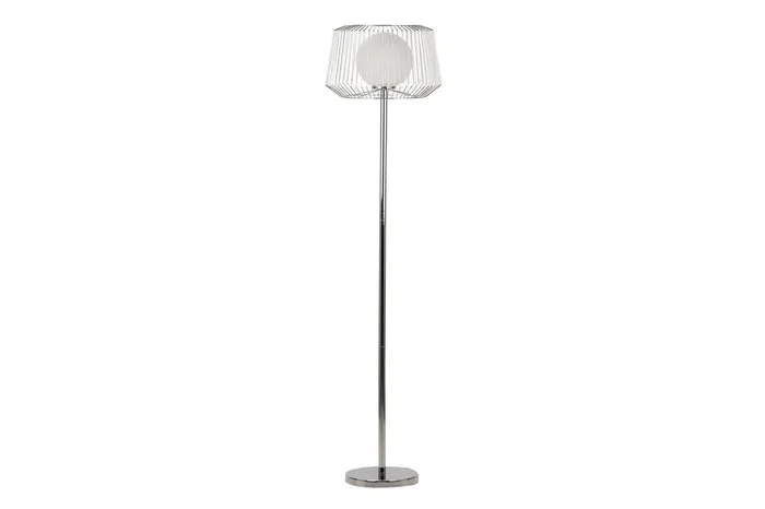LAMPARA DE PIEMETAL PLATEADO BLANCO 40x40x162,5 CM