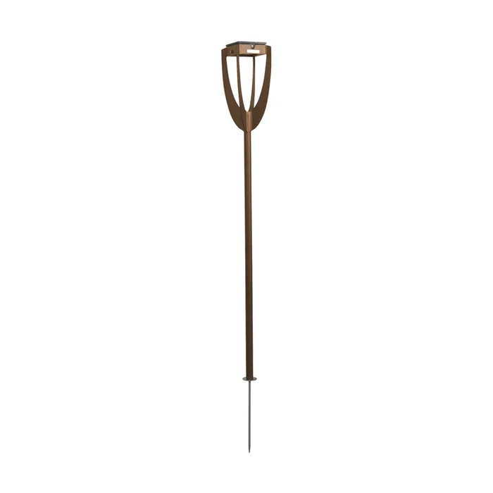 Lámpara LED solar Tulip con pica de tierra, corten