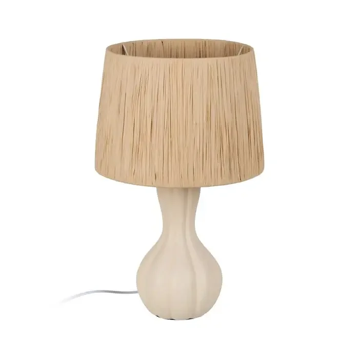 Lámpara Mesa Crema Cerámica Iluminación 32,50 X 32,50 X 53 C