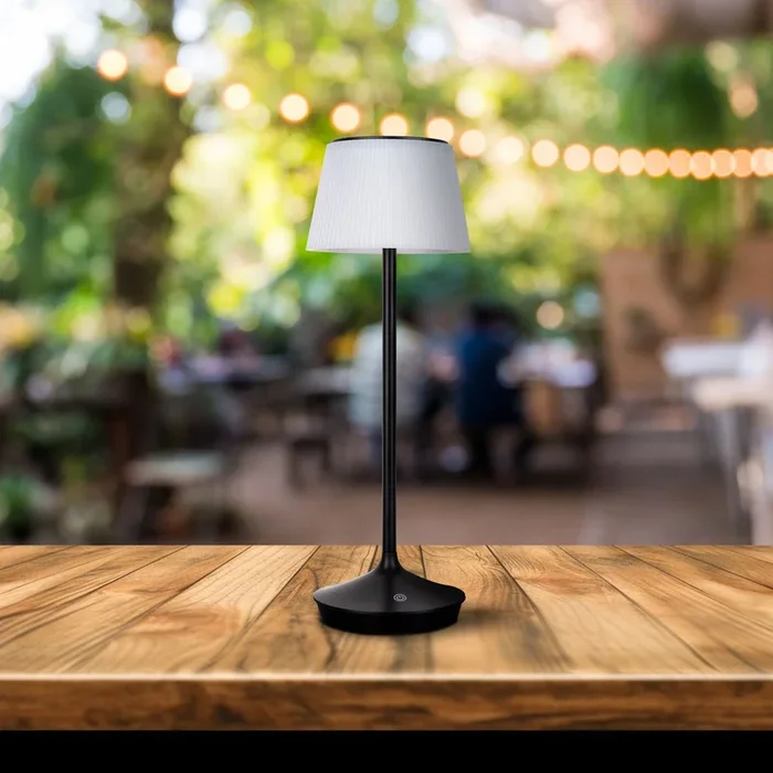 Lámpara mesa solar LED Emmi CCT recargable, negro