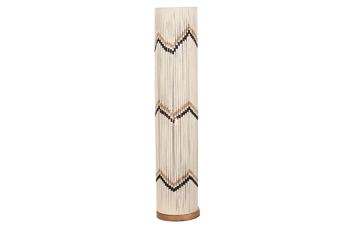 Lampara Pie Algodon Rafia 25X25X125 Trenzado