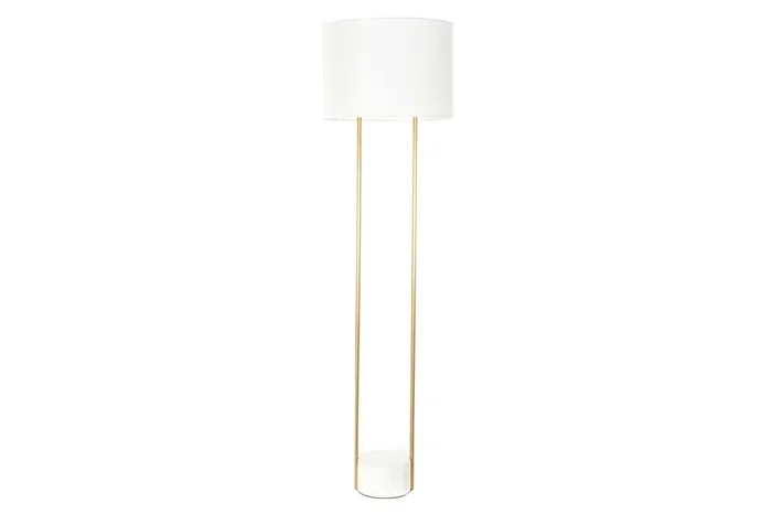 Lampara Pie Marmol Metal 48X48X170 Blanco
