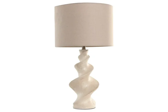 Lampara Sobremesa Resina Lino 38X38X67 Espiral
