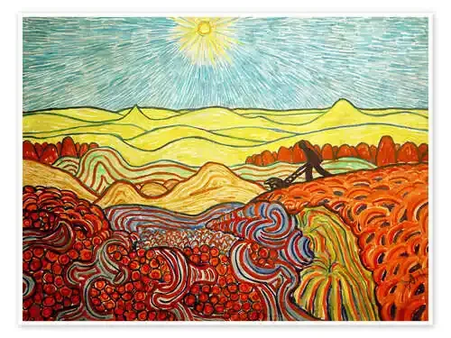 Landscape with sun and cart pusher de Wilhelm Morgner akg-images