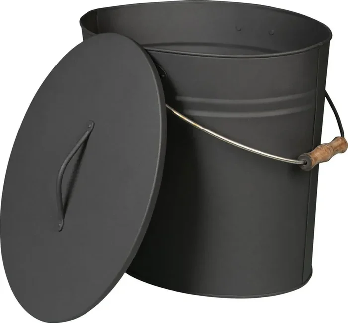 Lienbacher Cubo para Cenizas con Asa, Antracita, 15 litros
