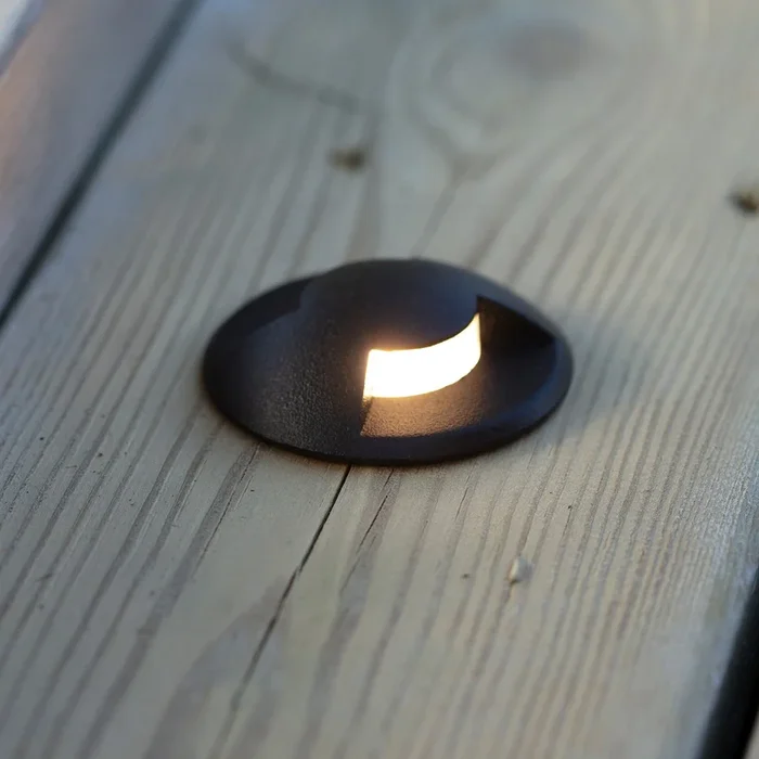 Luz de peldaño de jardín 24 LED Luz de peldaño negra 0.8W