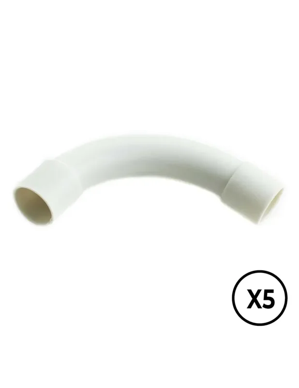 Manguito pvc curvado a 90° ø 16 mm, gris, 5 unidades 8436554328673 60012 TUPERSA