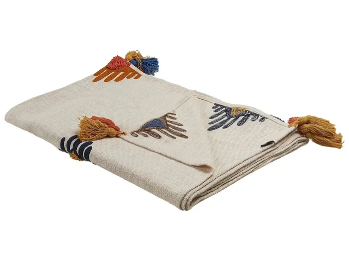 Manta MUNGER Algodón 130 x 180 cm Beige