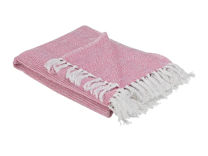 Manta TANGIER Algodón 130 x 160 cm Rosa