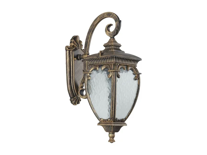 Maytoni Fleur Farol de pared exterior negro con oro, IP44