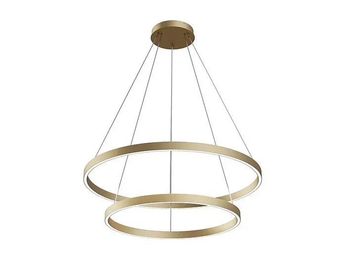 Maytoni Rim Lámpara de techo colgante circular de 2 niveles de latón LED integrado con borde moderno