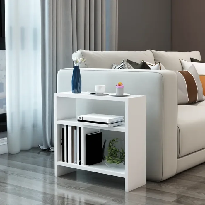 Mesa auxiliar Ramsø con 2 estantes aglomerado 49 x 51 x 20 cm blanco [en.casa]