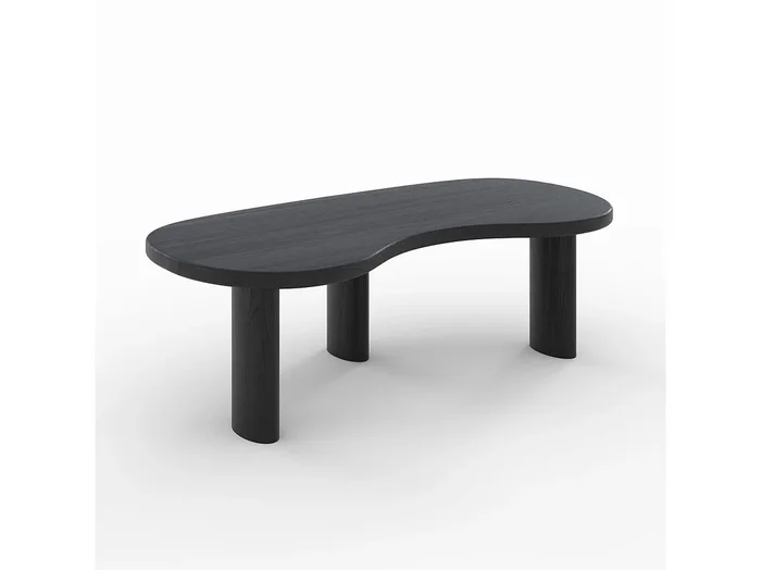 Mesa baja orgánica de madera maciza de mindi negra – Brandan
