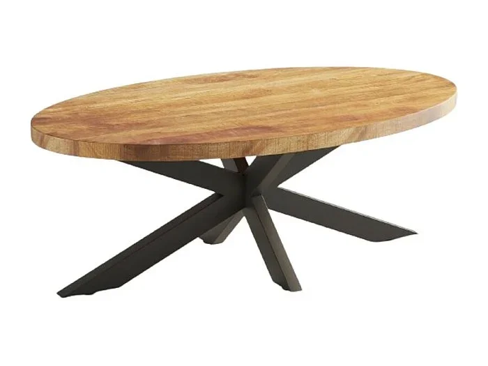 Mesa baja ovalada colección MADEIRO marrón.