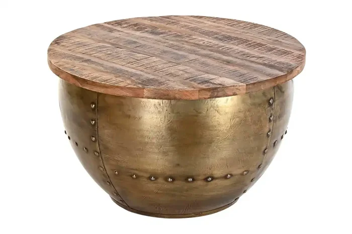 Mesa Centro Mango Metal 68X68X44 Dorado