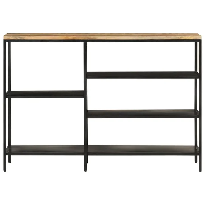 Mesa Consola – Mesa De Entrada madera maciza mango rugosa y hierro 110x30x75 cm