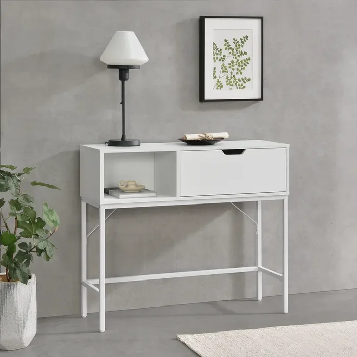 Mesa Consola de Metal y MDF Tranemo 92 x 30 x 80 cm [en.casa]®