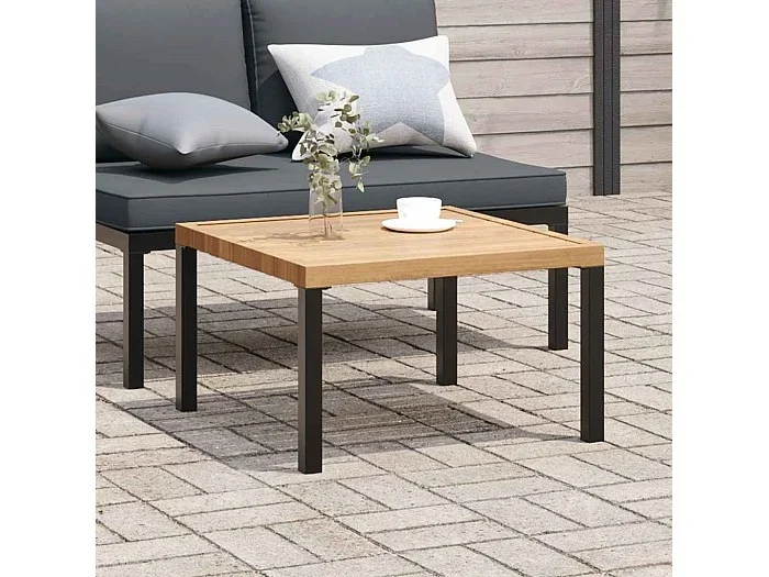 Mesa de centro de jardín aluminio negro 65x65x40 cm
