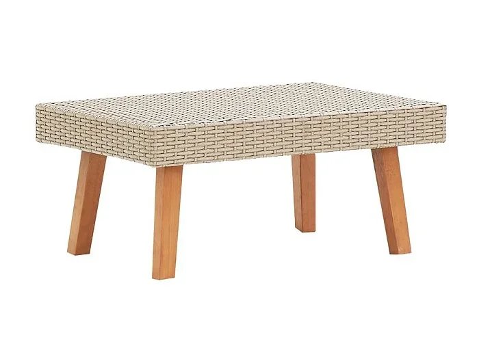 Mesa de centro de jardín ratán sintético beige ES512136