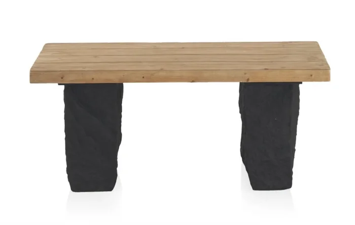 Mesa De Centro De Muelle De Madera Con Base De Poliresina Mgo