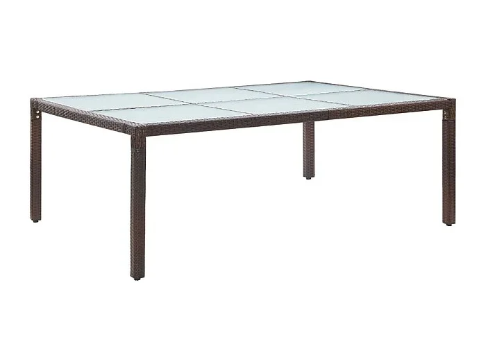 Mesa de comedor de jardín marrón 200x150x74 cm ratán sintético