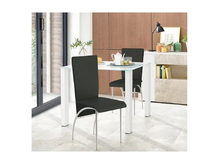 Mesa de cristal blanco