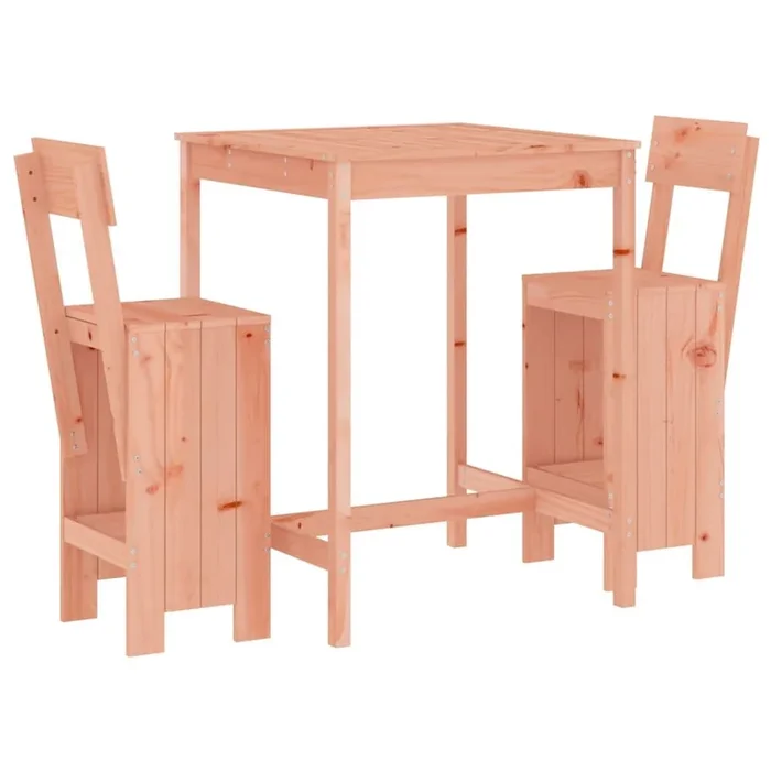 Mesa y sillas de jardin 3 piezas madera maciza Douglas