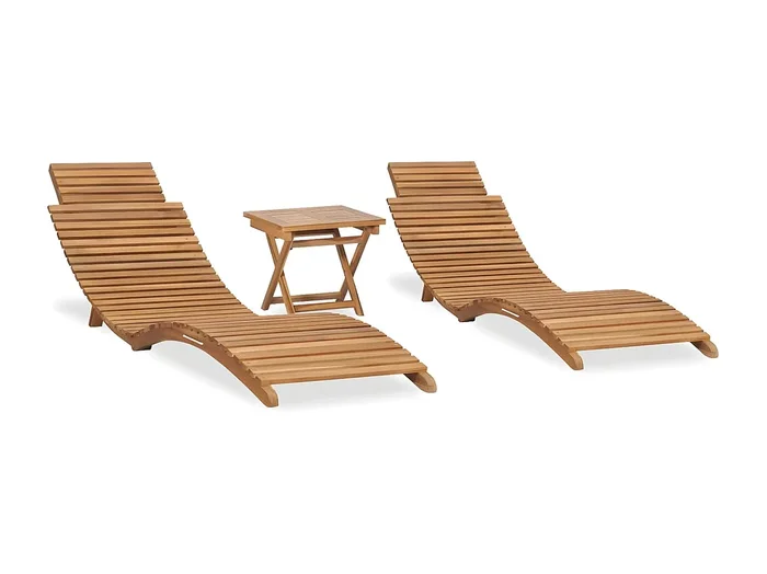 Mesa y sillas plegables para balcón 3 pzas madera maciza teca ES189524