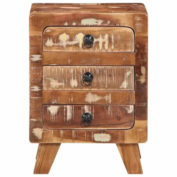 Mesita De Noche Mesilla De Noche – 37x32x50 cm madera maciza reciclada