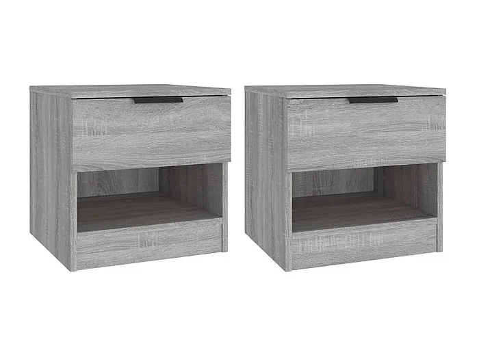 Mesitas de noche 2 piezas Sonoma gris Madera contrachapada