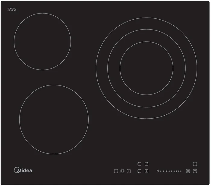 Midea MCHT572B – Encimera Vitrocerámica Control táctil 3 Zonas